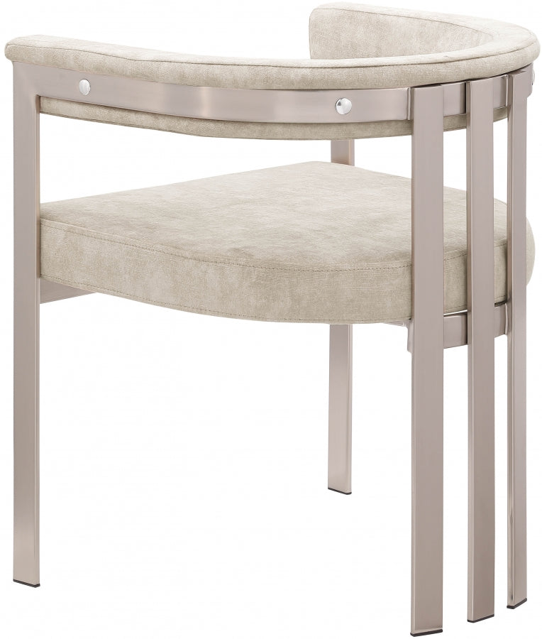 Marcello Stone Velvet Upholstered Dining Chair in Beige, Set of 2 - 938Beige-C