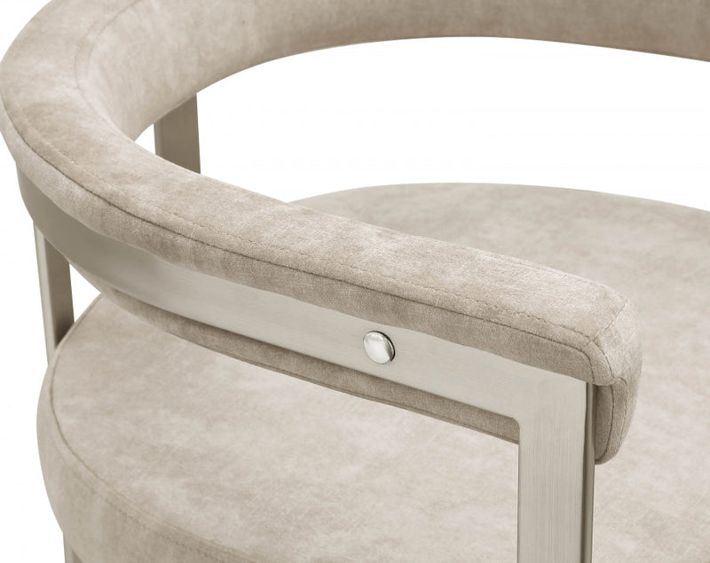 Marcello Stone Velvet Upholstered Dining Chair in Beige, Set of 2 - 938Beige-C
