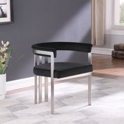 Marcello Stone Velvet Upholstered Dining Chair in Black, Set of 2 - 938Black-C