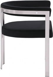 Marcello Stone Velvet Upholstered Dining Chair in Black, Set of 2 - 938Black-C