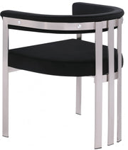 Marcello Stone Velvet Upholstered Dining Chair in Black, Set of 2 - 938Black-C