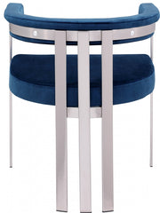 Marcello Stone Velvet Upholstered Dining Chair in Blue, Set of 2 - 938Navy-C