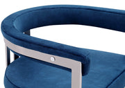 Marcello Stone Velvet Upholstered Dining Chair in Blue, Set of 2 - 938Navy-C