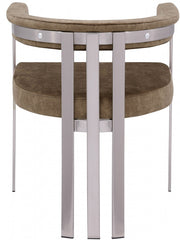 Marcello Stone Velvet Upholstered Dining Chair in Brown, Set of 2 - 938Brown-C