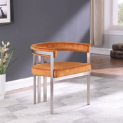Marcello Stone Velvet Upholstered Dining Chair in Cognac, Set of 2 - 938Cognac-C