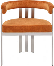 Marcello Stone Velvet Upholstered Dining Chair in Cognac, Set of 2 - 938Cognac-C