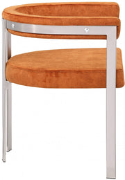 Marcello Stone Velvet Upholstered Dining Chair in Cognac, Set of 2 - 938Cognac-C