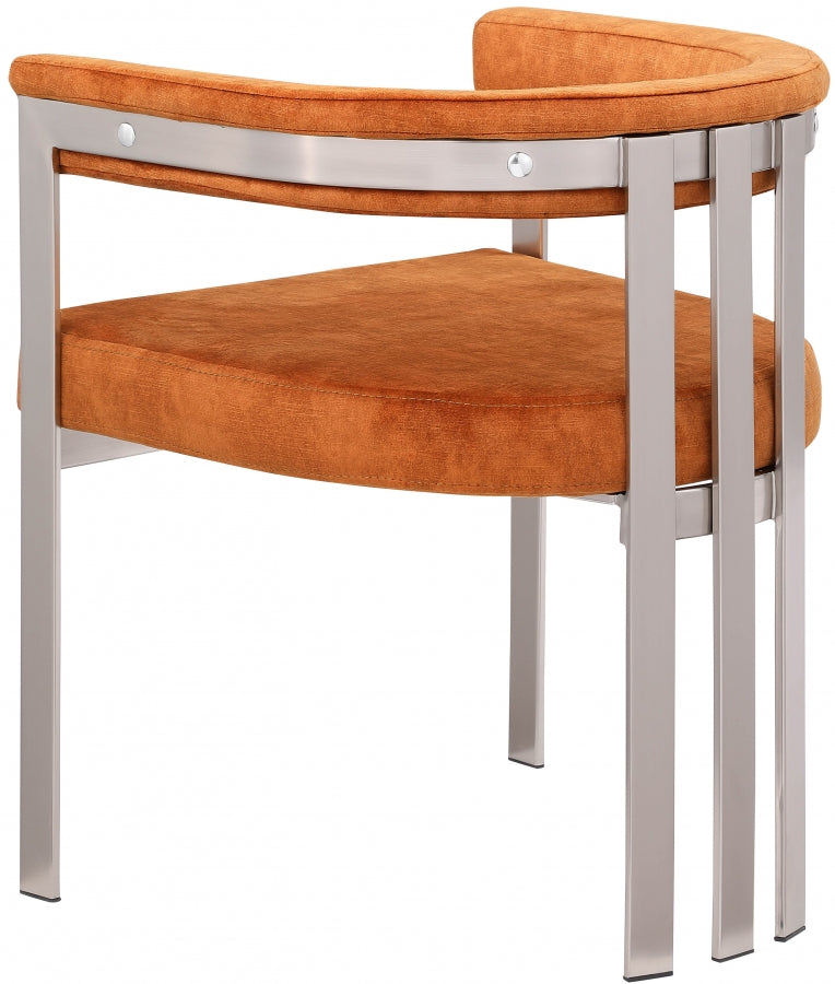 Marcello Stone Velvet Upholstered Dining Chair in Cognac, Set of 2 - 938Cognac-C