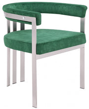Marcello Stone Velvet Upholstered Dining Chair in Green, Set of 2 - 938Green-C