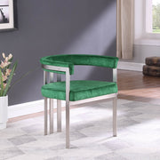 Marcello Stone Velvet Upholstered Dining Chair in Green, Set of 2 - 938Green-C