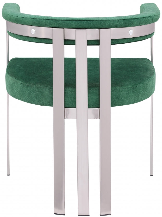 Marcello Stone Velvet Upholstered Dining Chair in Green, Set of 2 - 938Green-C