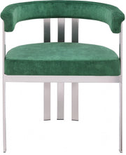 Marcello Stone Velvet Upholstered Dining Chair in Green, Set of 2 - 938Green-C
