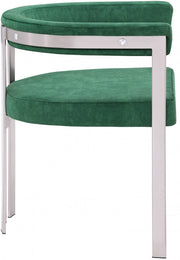 Marcello Stone Velvet Upholstered Dining Chair in Green, Set of 2 - 938Green-C