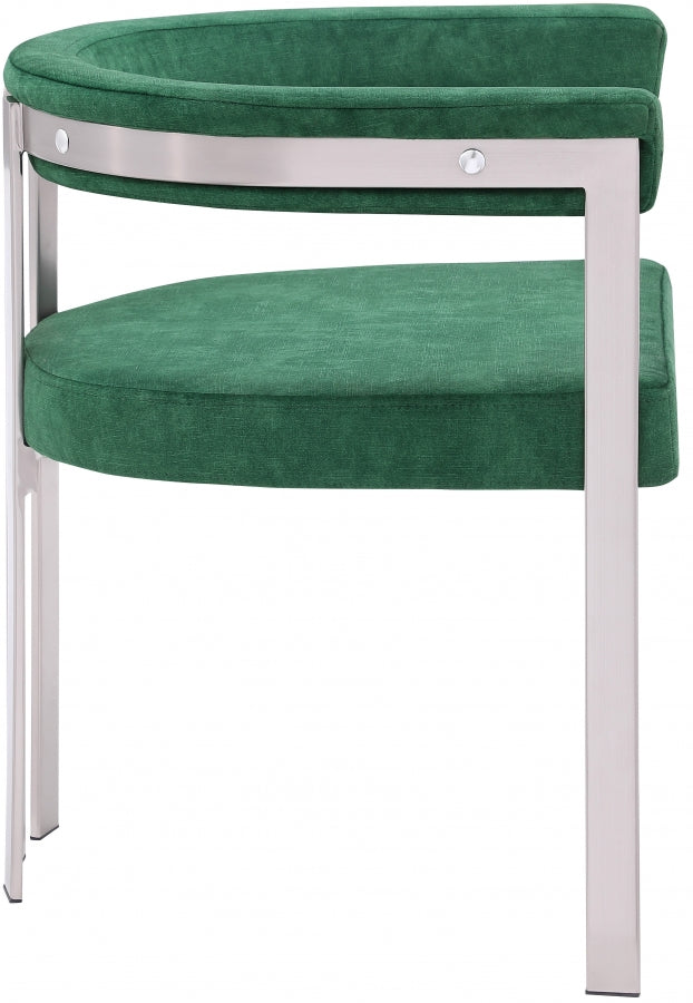 Marcello Stone Velvet Upholstered Dining Chair in Green, Set of 2 - 938Green-C