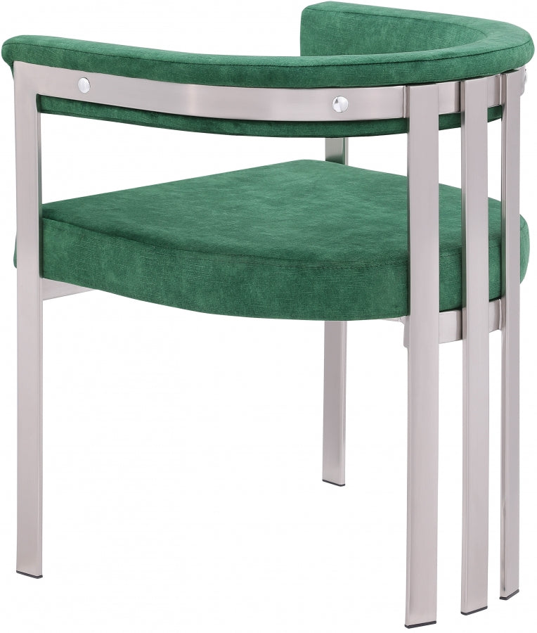 Marcello Stone Velvet Upholstered Dining Chair in Green, Set of 2 - 938Green-C