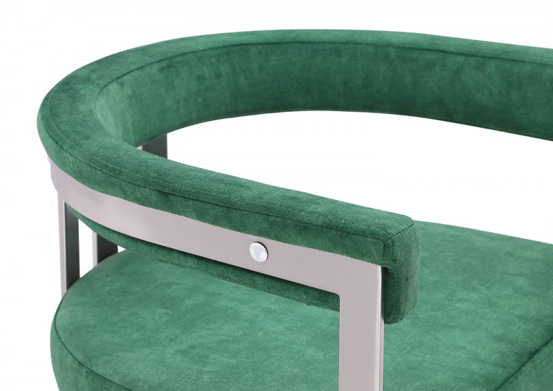 Marcello Stone Velvet Upholstered Dining Chair in Green, Set of 2 - 938Green-C