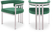 Marcello Stone Velvet Upholstered Dining Chair in Green, Set of 2 - 938Green-C