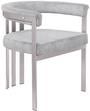 Marcello Stone Velvet Upholstered Dining Chair in Grey, Set of 2 - 938Grey-C