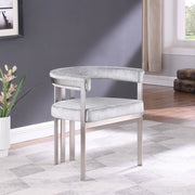Marcello Stone Velvet Upholstered Dining Chair in Grey, Set of 2 - 938Grey-C