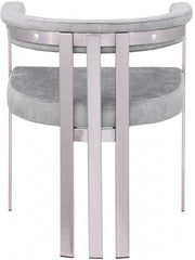 Marcello Stone Velvet Upholstered Dining Chair in Grey, Set of 2 - 938Grey-C