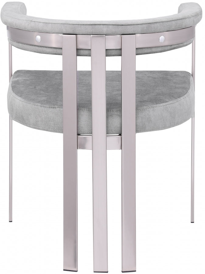 Marcello Stone Velvet Upholstered Dining Chair in Grey, Set of 2 - 938Grey-C