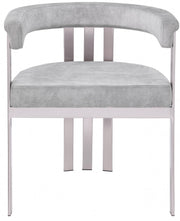 Marcello Stone Velvet Upholstered Dining Chair in Grey, Set of 2 - 938Grey-C