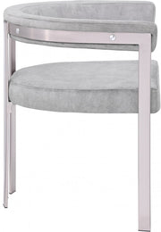 Marcello Stone Velvet Upholstered Dining Chair in Grey, Set of 2 - 938Grey-C
