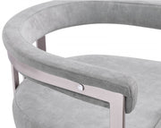 Marcello Stone Velvet Upholstered Dining Chair in Grey, Set of 2 - 938Grey-C