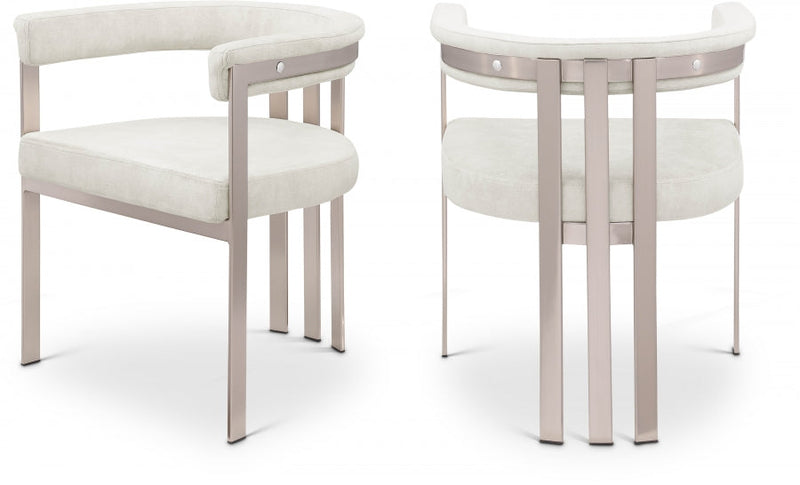Marcello Stone Velvet Upholstered Dining Chair in Stone, Set of 2 - 938Stone-C