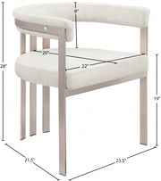 Marcello Stone Velvet Upholstered Dining Chair in Stone, Set of 2 - 938Stone-C