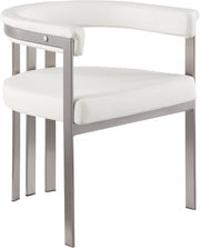 Marcello Vegan Leather Upholstered Dining Chair in Cream, Set of 2 - 938Cream-C
