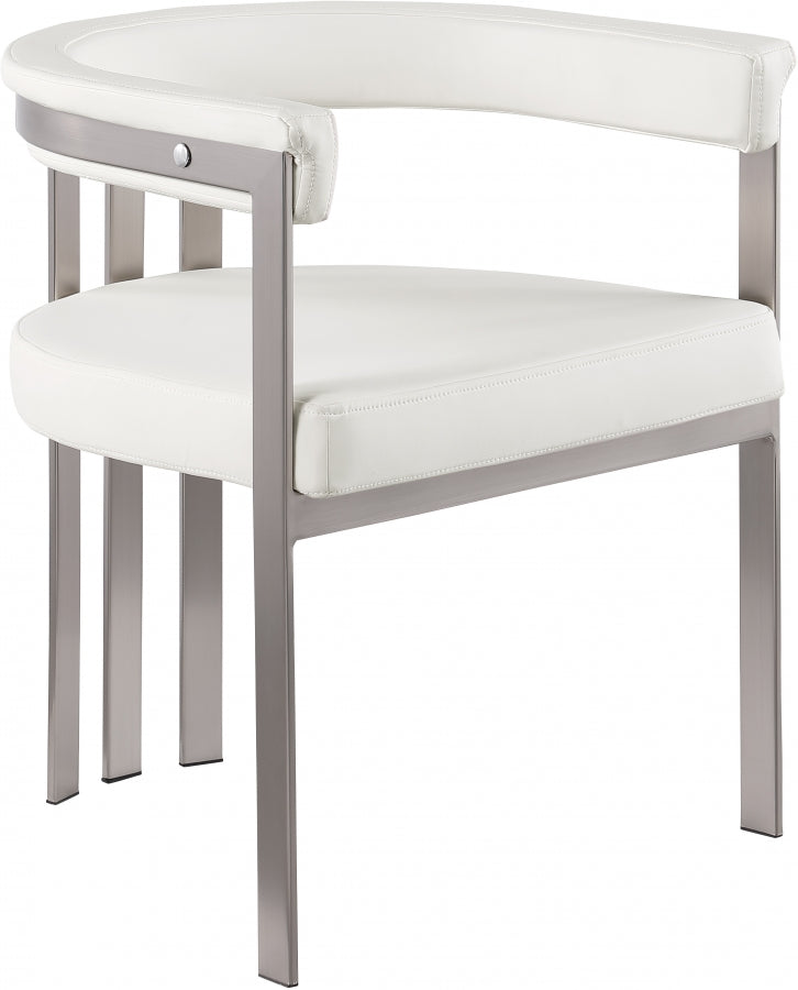Marcello Vegan Leather Upholstered Dining Chair in Cream, Set of 2 - 938Cream-C