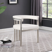 Marcello Vegan Leather Upholstered Dining Chair in Cream, Set of 2 - 938Cream-C