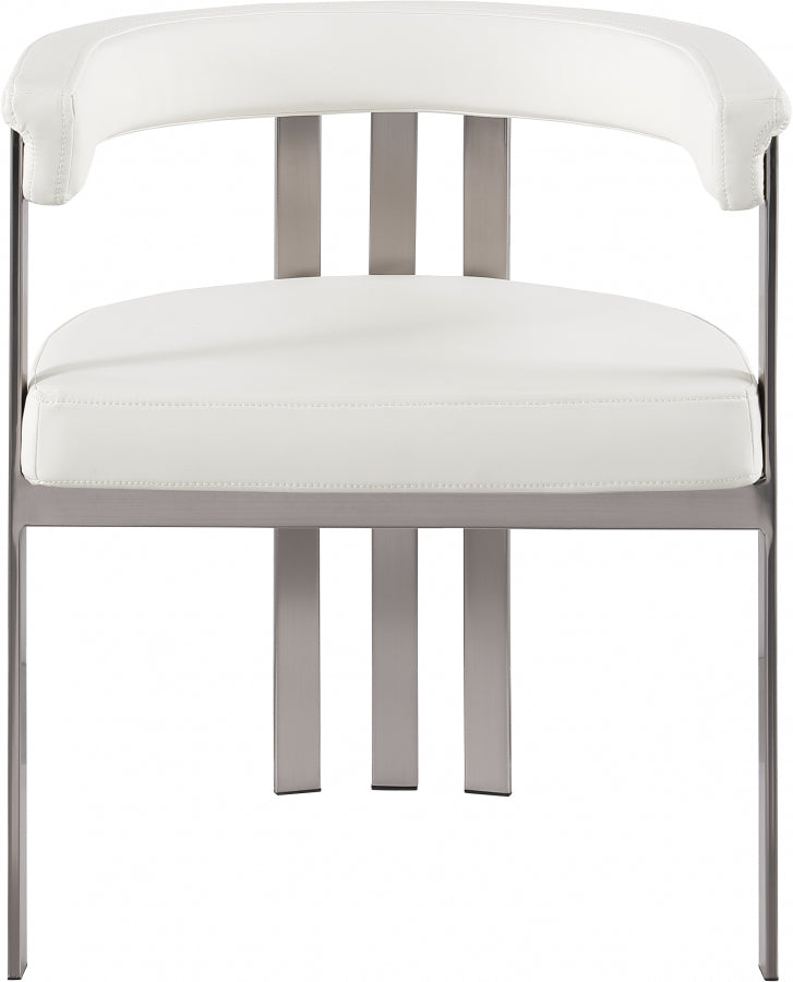 Marcello Vegan Leather Upholstered Dining Chair in Cream, Set of 2 - 938Cream-C