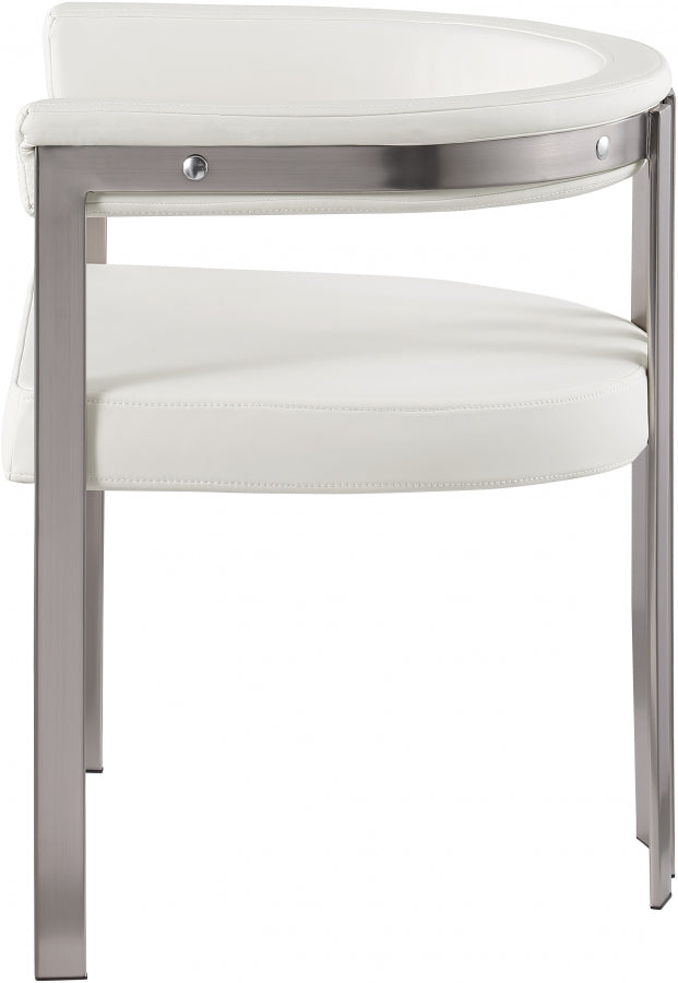 Marcello Vegan Leather Upholstered Dining Chair in Cream, Set of 2 - 938Cream-C