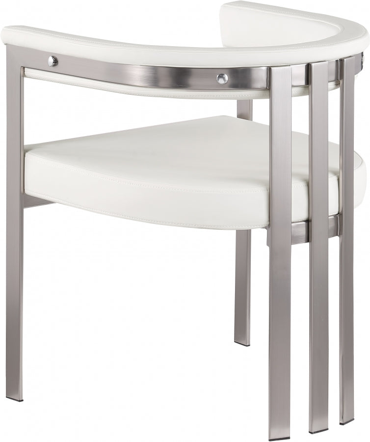 Marcello Vegan Leather Upholstered Dining Chair in Cream, Set of 2 - 938Cream-C