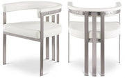 Marcello Vegan Leather Upholstered Dining Chair in Cream, Set of 2 - 938Cream-C