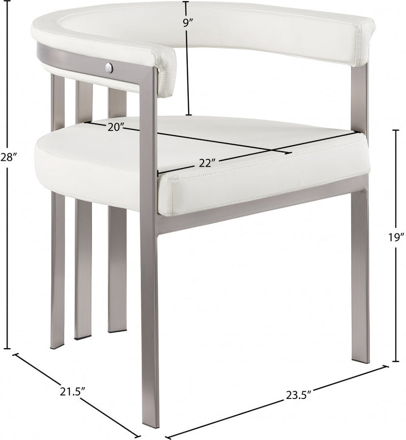 Marcello Vegan Leather Upholstered Dining Chair in Cream, Set of 2 - 938Cream-C