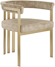 Marcello Velvet Upholstered Dining Chair in Beige, Set of 2 - 595Beige-C