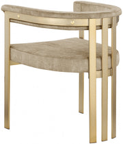 Marcello Velvet Upholstered Dining Chair in Beige, Set of 2 - 595Beige-C