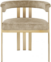 Marcello Velvet Upholstered Dining Chair in Beige, Set of 2 - 595Beige-C