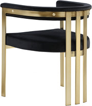 Marcello Velvet Upholstered Dining Chair in Black, Set of 2 - 595Black-C