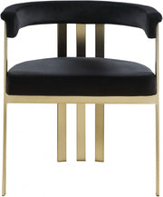 Marcello Velvet Upholstered Dining Chair in Black, Set of 2 - 595Black-C