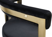 Marcello Velvet Upholstered Dining Chair in Black, Set of 2 - 595Black-C