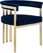 Marcello Velvet Upholstered Dining Chair in Blue, Set of 2 - 595Navy-C