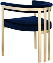 Marcello Velvet Upholstered Dining Chair in Blue, Set of 2 - 595Navy-C