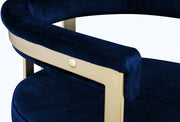 Marcello Velvet Upholstered Dining Chair in Blue, Set of 2 - 595Navy-C