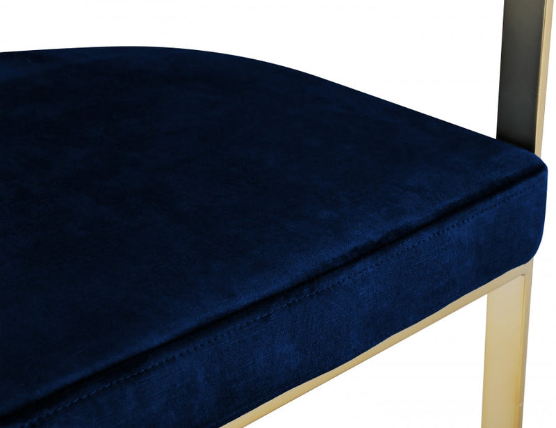 Marcello Velvet Upholstered Dining Chair in Blue, Set of 2 - 595Navy-C