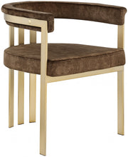 Marcello Velvet Upholstered Dining Chair in Brown, Set of 2 - 595Brown-C
