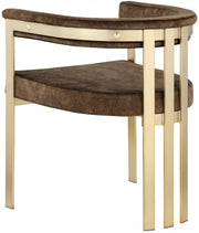 Marcello Velvet Upholstered Dining Chair in Brown, Set of 2 - 595Brown-C